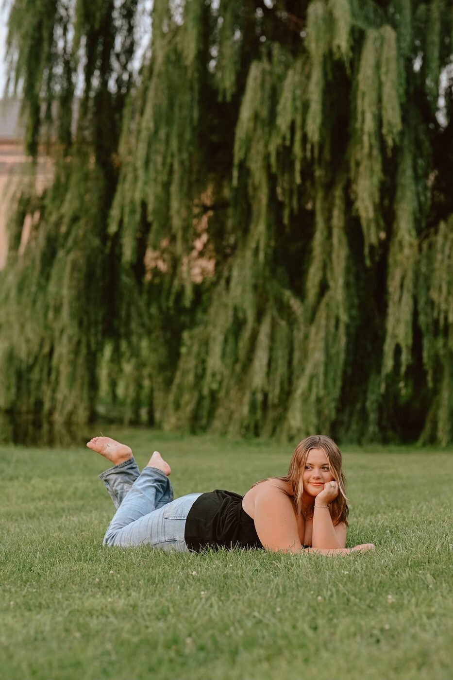 Portrait session under a willow tree
